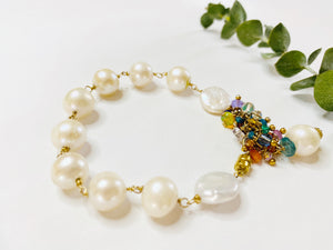 Crystal pearls bracelet